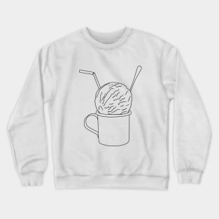 line art of vintage ice cream Crewneck Sweatshirt